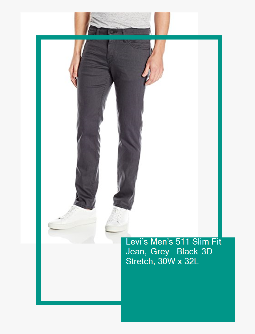 Levi"s Men"s 511 Slim Fit Jean, Grey Black 3d Stretch, - Pocket, HD Png Download, Free Download