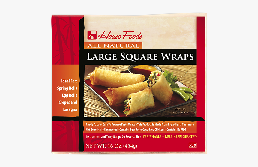 Large Wraps - All Natural House Foods Square Wraps, HD Png Download, Free Download