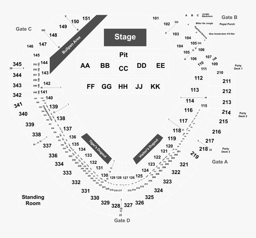 Section 218 At Comerica Park, HD Png Download, Free Download