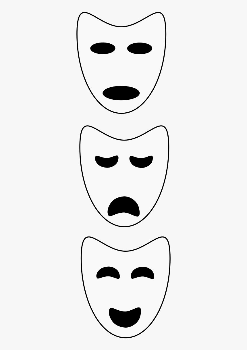 File - Drama Masks - Svg - Comedy And Tragedy Masks - Printable Greek Theatre Masks, HD Png Download, Free Download