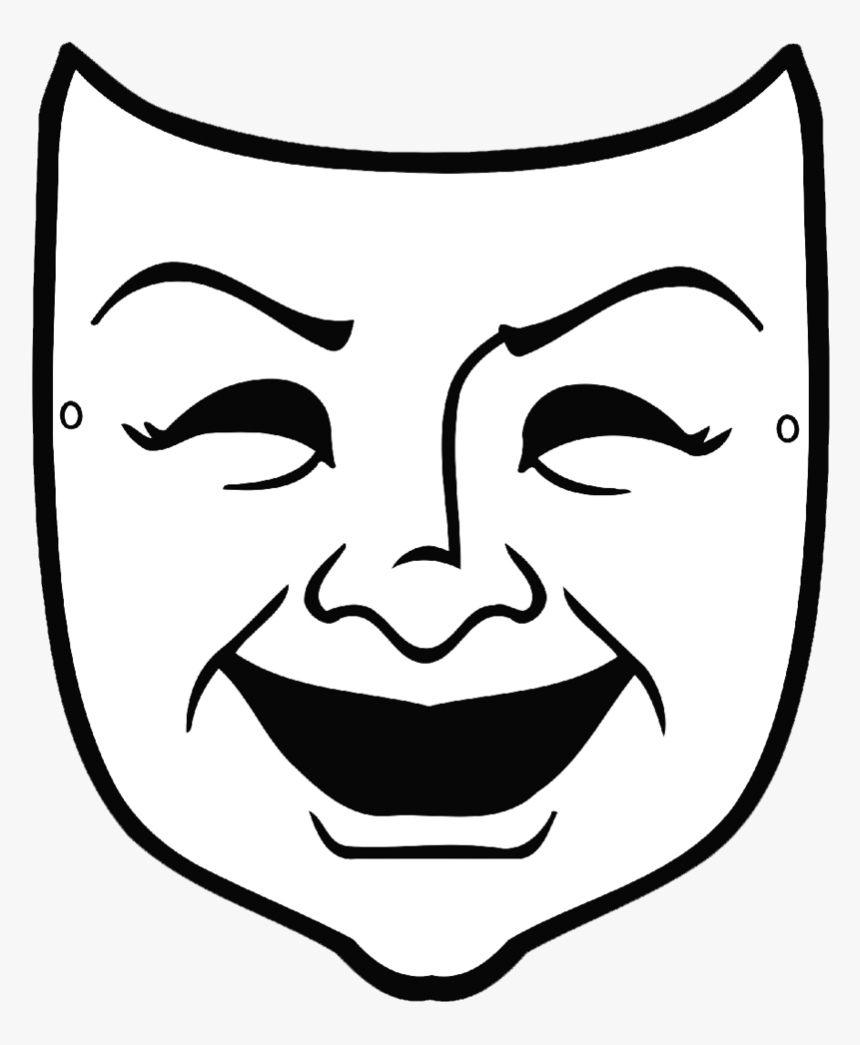 Greek Theater Mask Templates , Png Download - Greek Comedy Mask Template, Transparent Png, Free Download