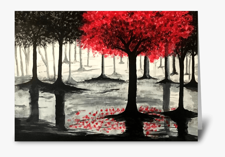 Red Tree Greeting Card - Maple, HD Png Download, Free Download