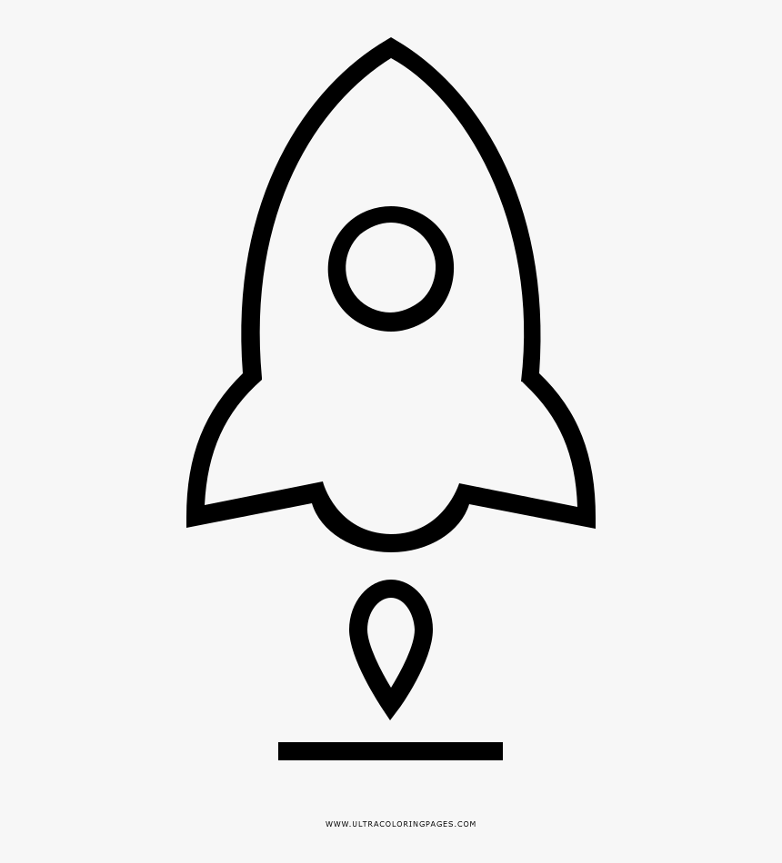 Rocket Launch Coloring Page - Line Art, HD Png Download, Free Download