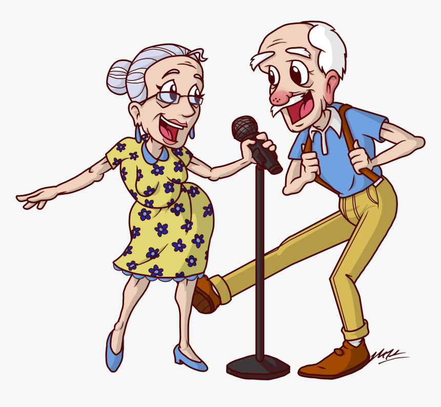 Cartoon Singing Old People Clipart , Png Download - Old People Singing Clipart, Transparent Png, Free Download
