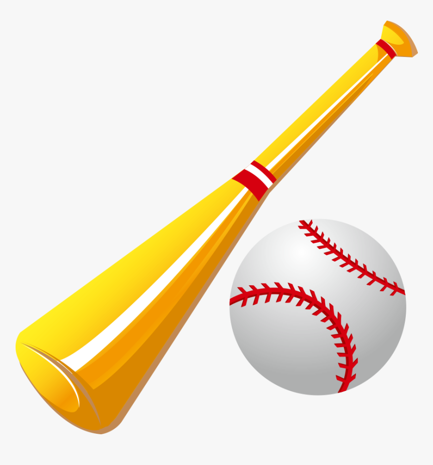 Clip Art Baseball Bat And Ball Images - Cartoon Baseball And Bat, HD Png Do...