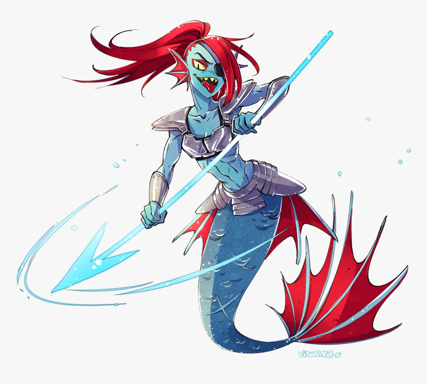 Undertale Vertebrate Fictional Character Anime Mythical - Undyne As A Mermaid, HD Png Download, Free Download