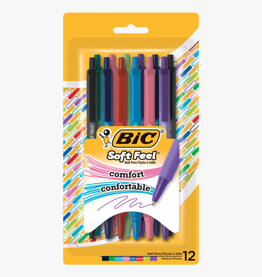 Product Image Softfeel® Stick Pens Medium Point Assorted - Bic Colored Pens, HD Png Download, Free Download