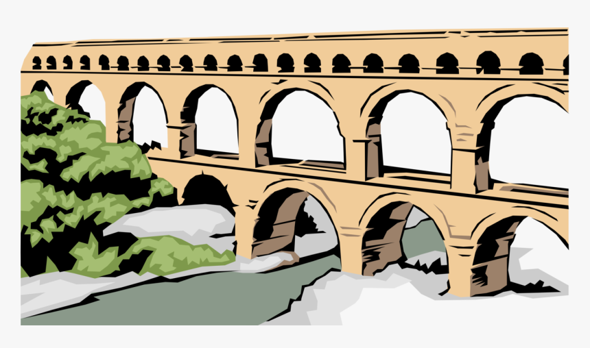 Vector Illustration Of Roman Aqueduct Bridge To Convey - Roman Aqueducts Coloring Page, HD Png Download, Free Download