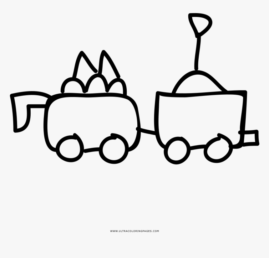 Toy Train Coloring Page - Line Art, HD Png Download, Free Download