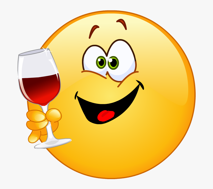 Png Smiley Emoji Red Wine, Transparent Png, Free Download