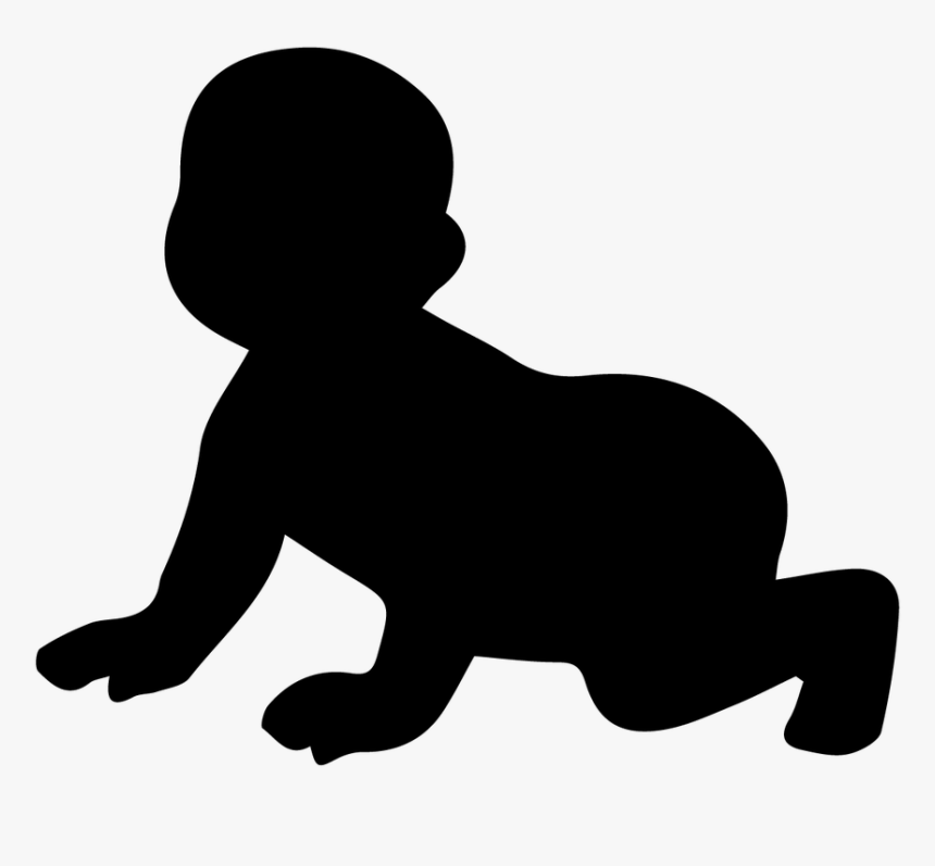 Transparent Babies Png - Silhouette Baby Crawling Clipart, Png Download, Free Download