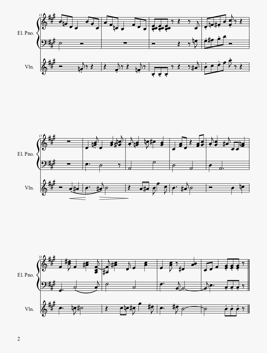 Mii Channel Music Sheet Music 2 Of 2 Pages - Musique Des Miis Partition, HD Png Download, Free Download