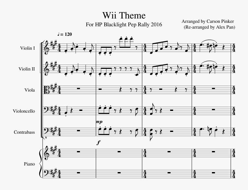 Wii Sports Theme Song Sheet Music