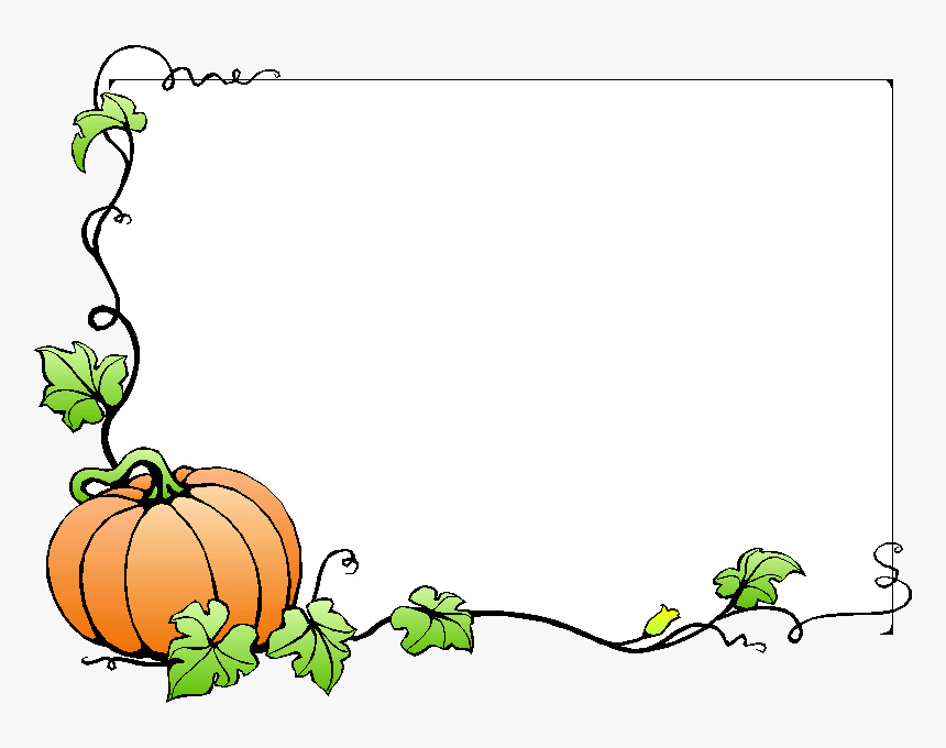 Fall Free Borders Clip Art On Transparent Png - Pumpkin Vine Border Clip Art, Png Download, Free Download