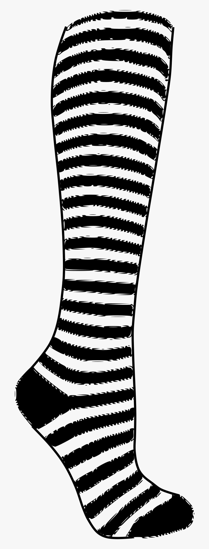 Sock Clipart Black And White - Black And White Socks Png, Transparent Png, Free Download