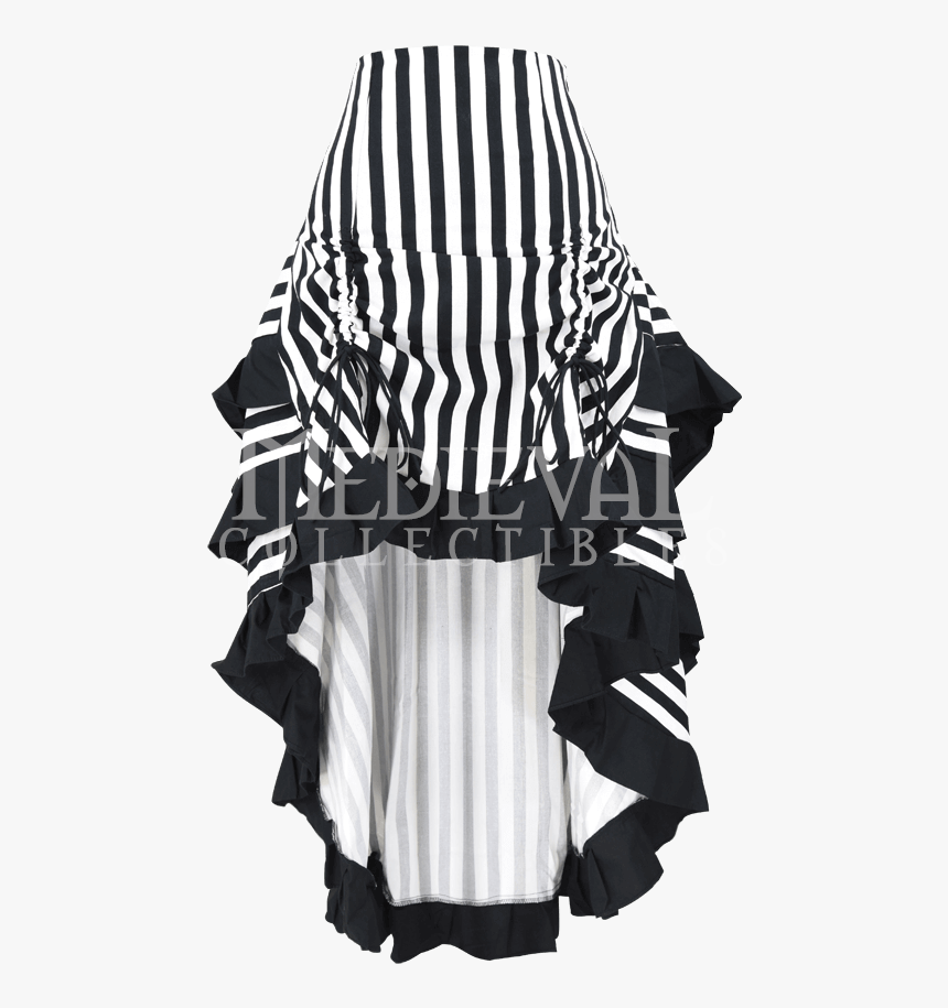 Layered Black And White Striped Steampunk Skirt - Black And White Steampunk, HD Png Download, Free Download