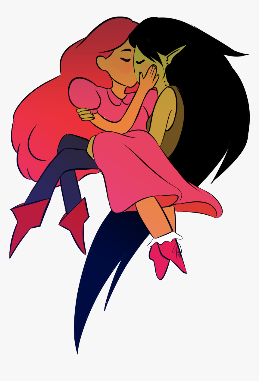 Love Adventure Time Marceline Kiss Princess Bubblegum, HD Png Download, Free Download