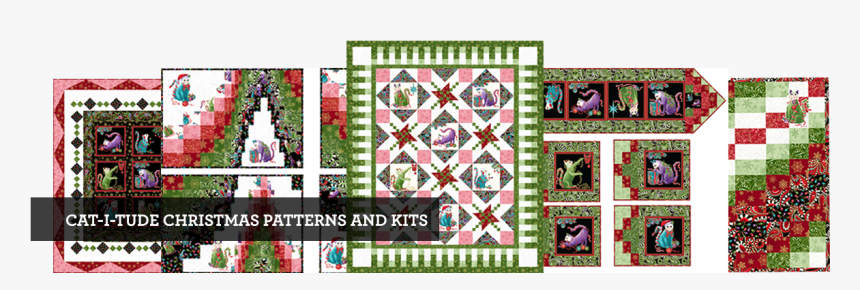 Cat I Tude Christmas Patterns & Kits - Cat I Tude Christmas Quilt Kit, HD Png Download, Free Download