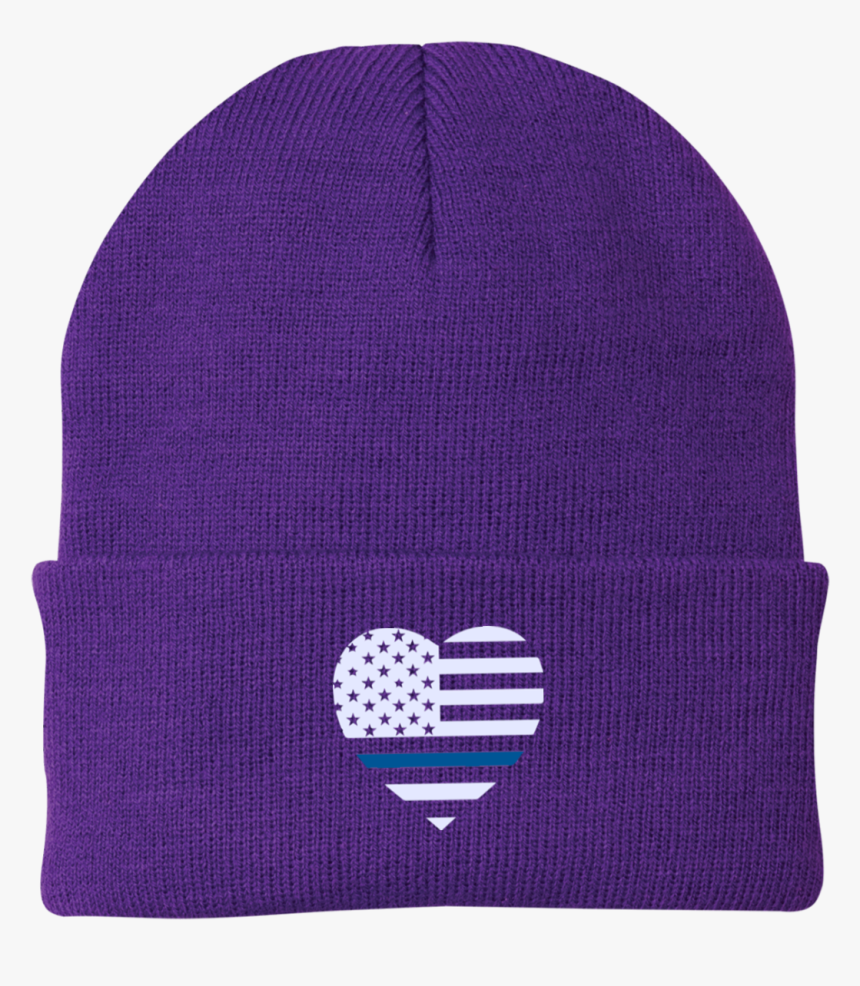 Thin Blue Line Heart Flag Beanie - Beanie, HD Png Download, Free Download