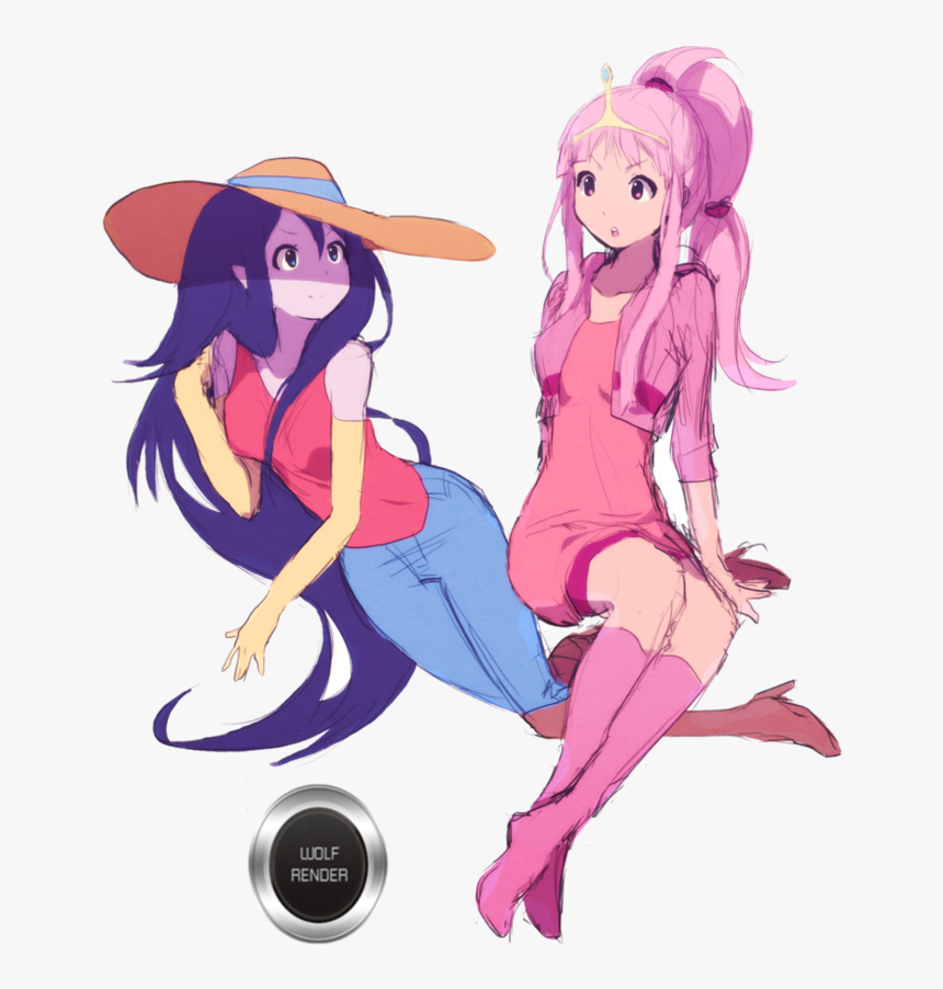 Princess Bubblegum And Marceline Render By Wolf123m-d5c6ncw - Marceline And Bubblegum Drawings, HD Png Download, Free Download