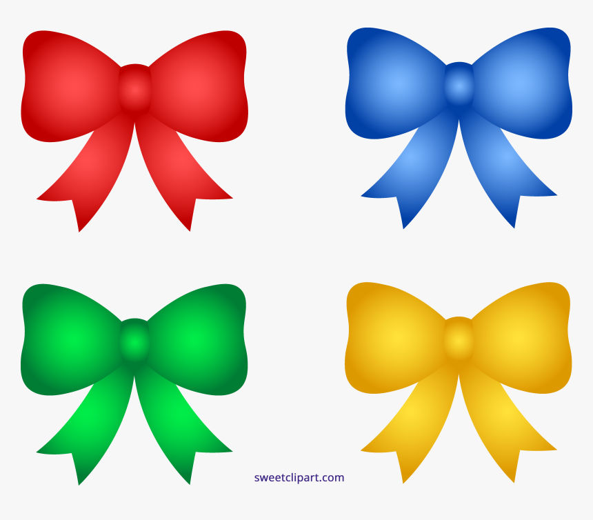 Christmas Bow Cute Shiny Bows Clipart Transparent Png - Set Of Ribbon Clipart, Png Download, Free Download
