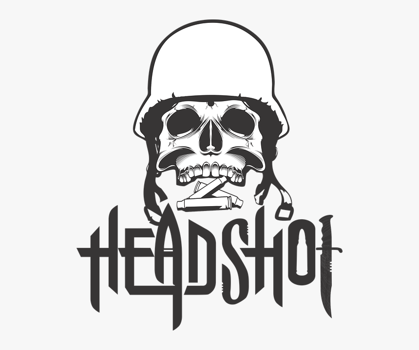 Printing On T-shirt, Skull, Helmet, Shot, Army, Soldier - Skull Headshot, HD Png Download, Free Download