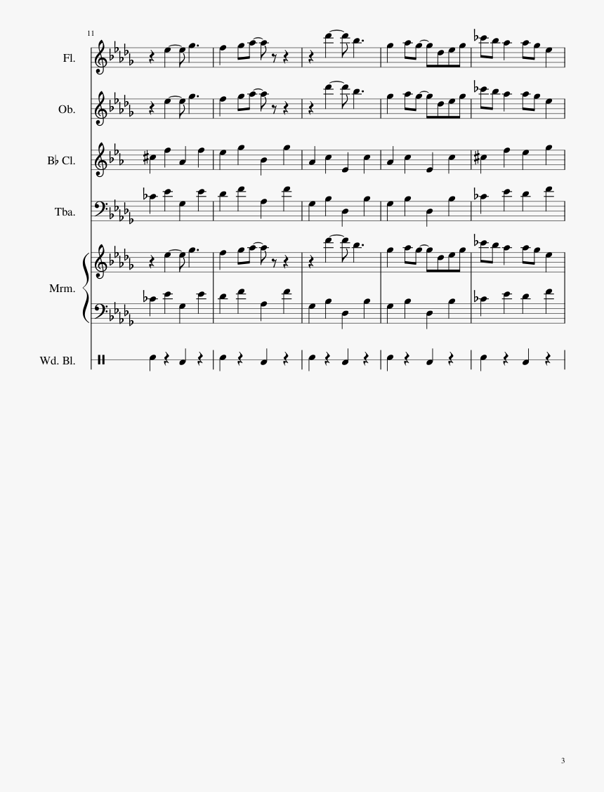 Dog Undertale Music Sheet For Flute, HD Png Download, Free Download