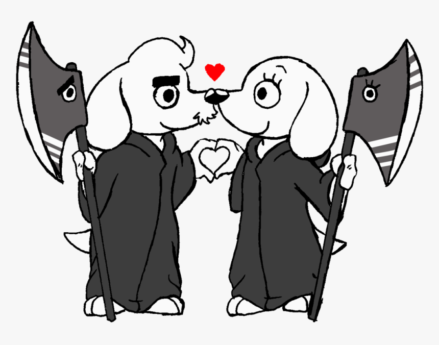 Undertale Dogo Argentino White Black Black And White - Undertale Dogamy Y Dogaressa, HD Png Download, Free Download