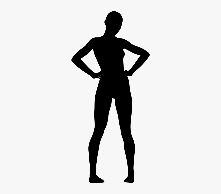 Woman, Standing, Silhouette, Fashion, Casual, Arms - Woman Standing Silhouette Casual, HD Png Download, Free Download