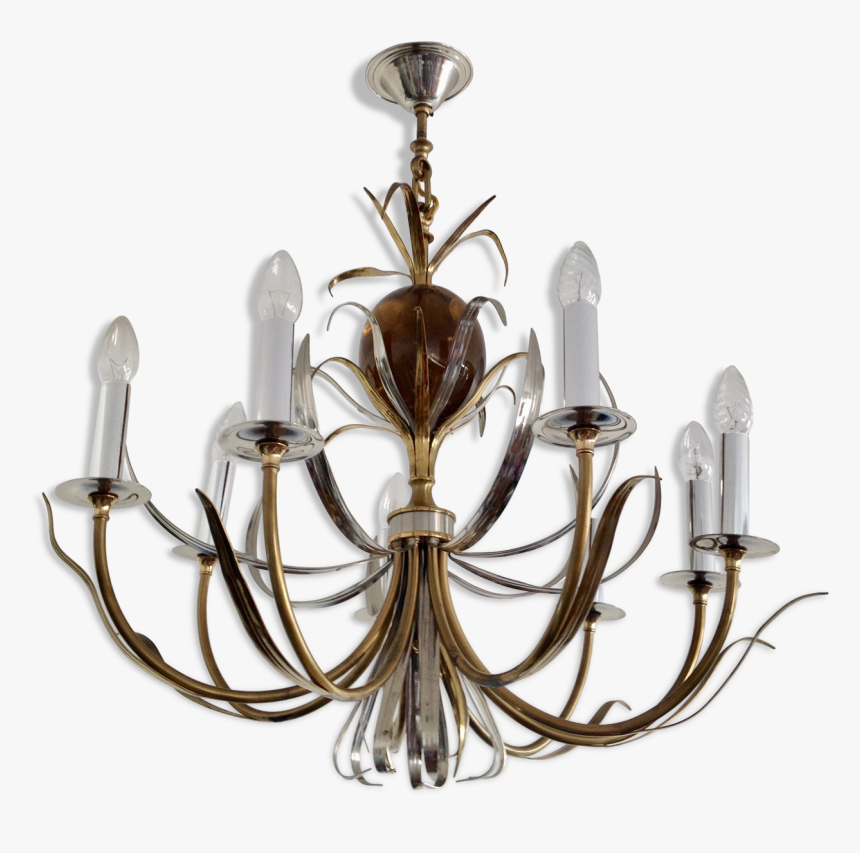 Chandelier 8 Light Pineapple Resin Fractable In Brass - Chandelier, HD Png Download, Free Download