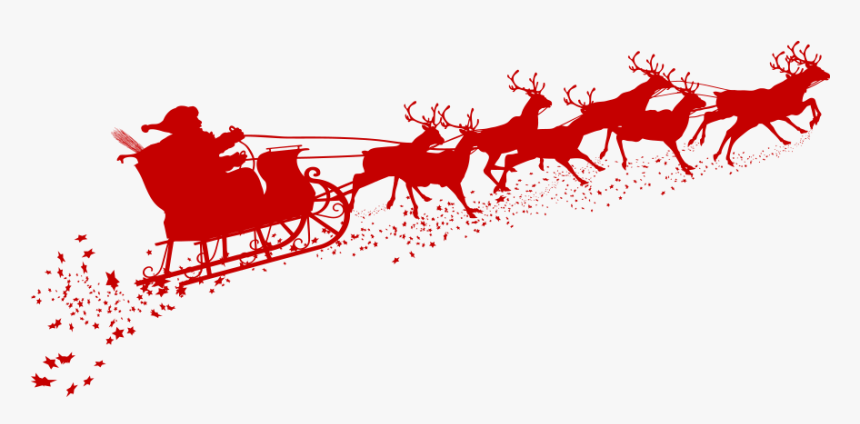 Norad Tracks Santa With Bennington Pines - Santa Claus Sleigh Silhouette, HD Png Download, Free Download