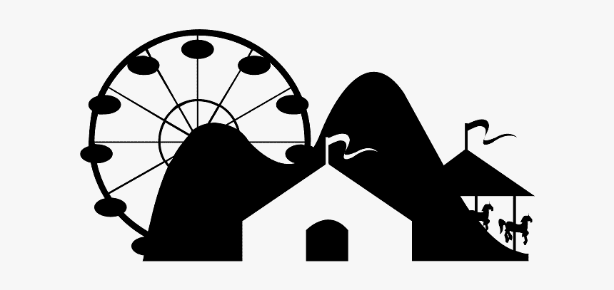 Silhouette Amusement Park Clipart, HD Png Download, Free Download