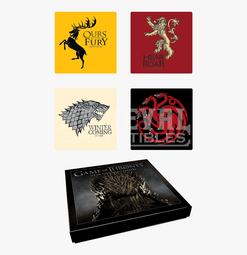 House Sigil Coaster Set - Top 4 Houses In Game Of Thrones, HD Png Download, Free Download