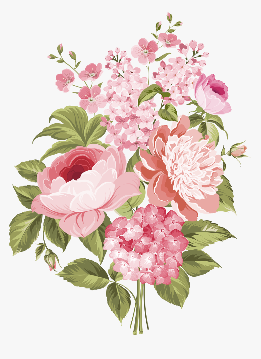 Wedding Invitation Flower Drawing Illustration - Vintage Blue Flower Vector, HD Png Download, Free Download