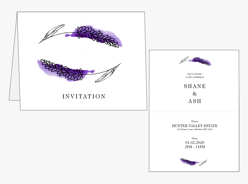 Lavender Wedding Invitation"
 Class="lazyload Lazyload - Drawing, HD Png Download, Free Download