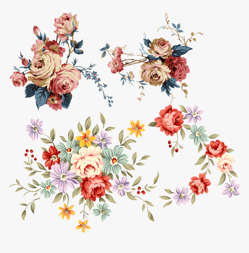 Chinese Flower Png - Transparent Vintage Floral Png, Png Download, Free Download