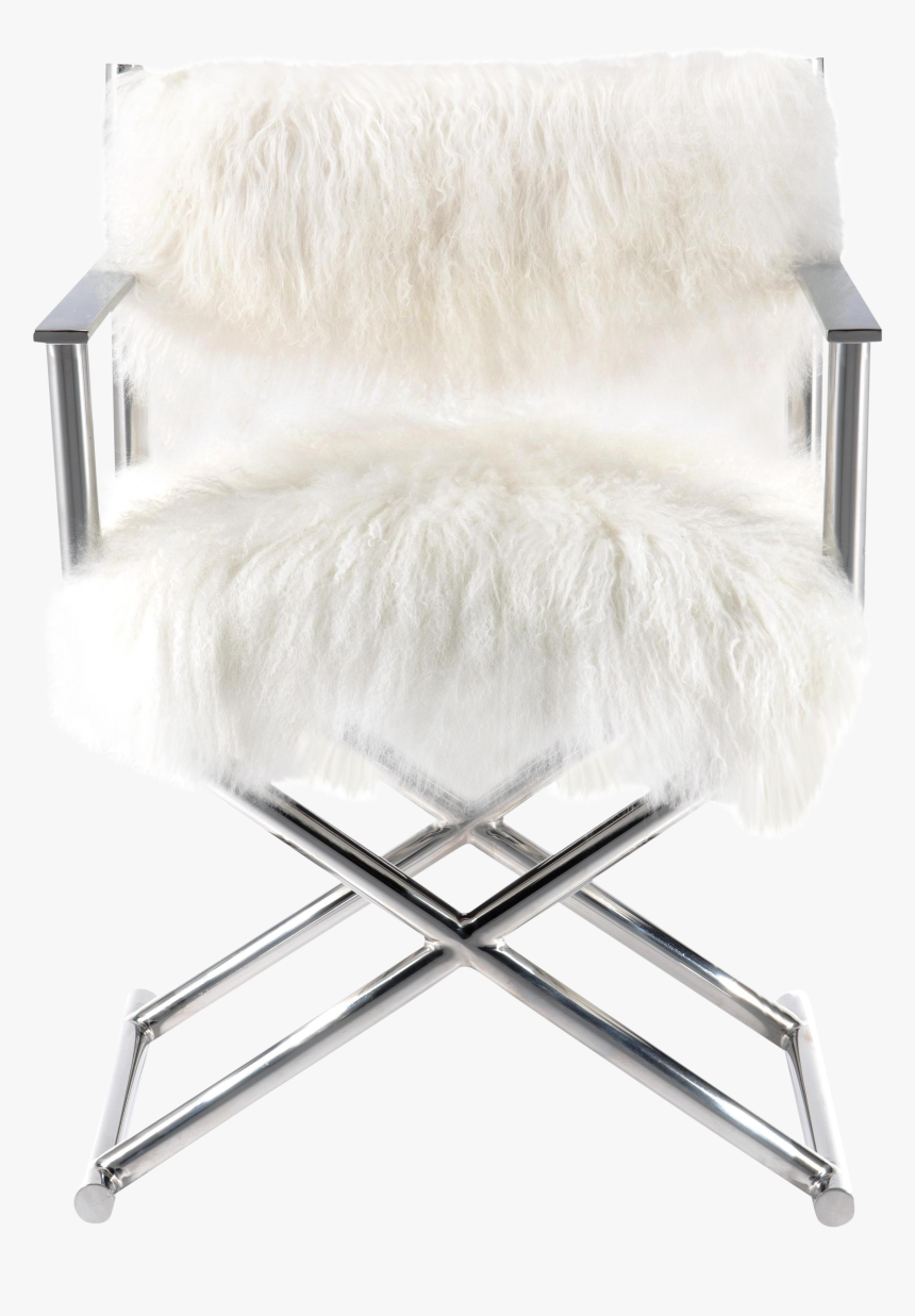 Mongolian Fur Polished Metal Director"s Chair Chairish - Chair, HD Png Download, Free Download