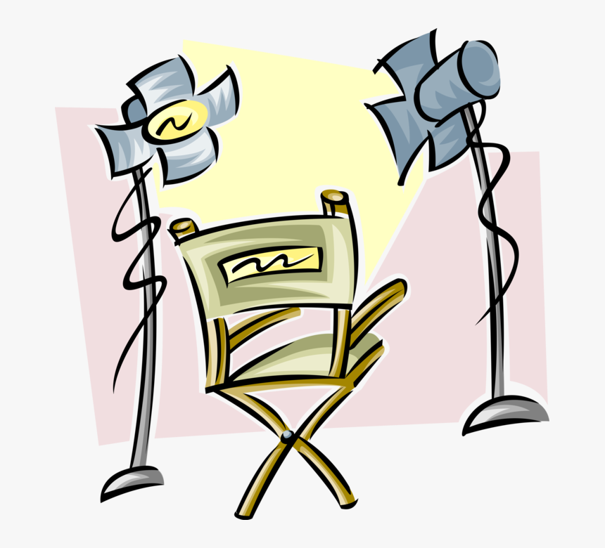 Vector Illustration Of Hollywood Movie Industry Film - Directors Chair Clip Art, HD Png Download, Free Download