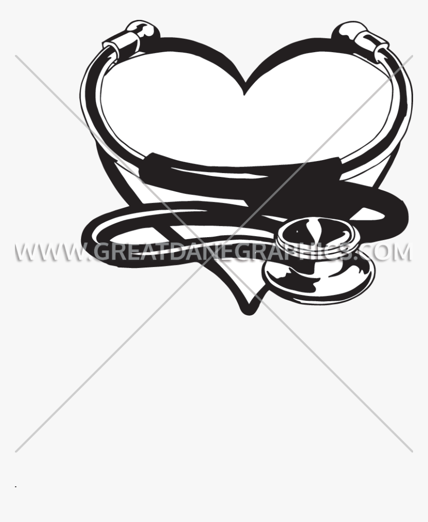 Heart Stethoscope Clipart Black And White , Png Download, Transparent Png, Free Download