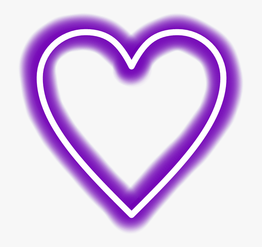 Neon Transparent Purple Heart - Transparent Background Purple Heart, HD Png Download, Free Download