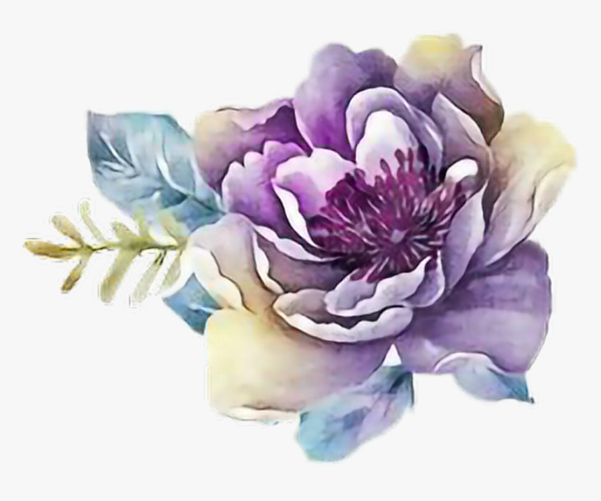 Clip Art Purple Flower Watercolor - Purple Watercolor Flowers Png, Transparent Png - Kindpng