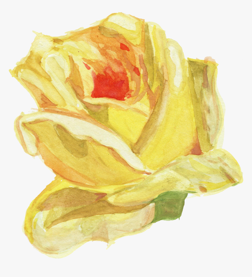 Flowers Watercolor Png - Yellow Watercolor Flower Png, Transparent Png, Free Download