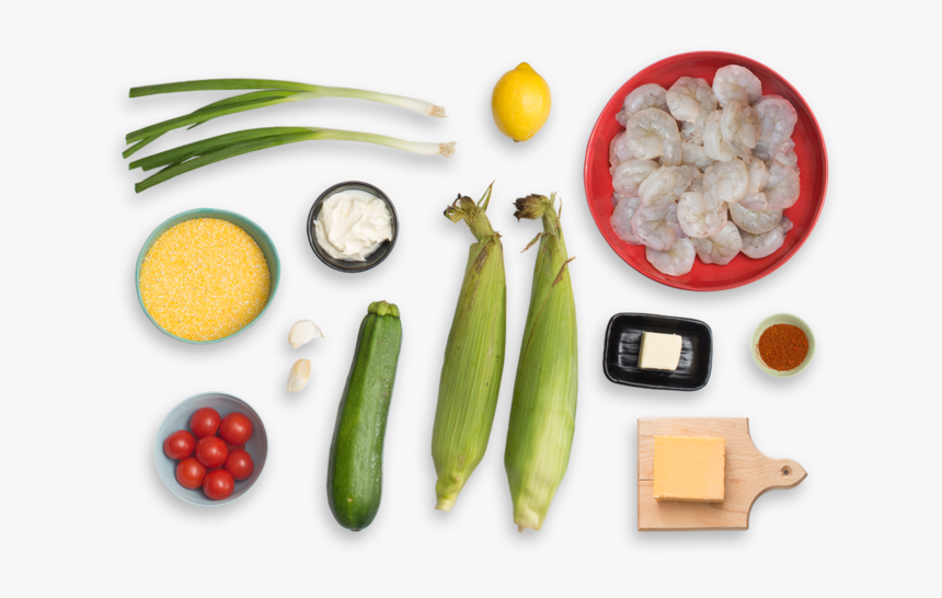 Smoky Shrimp & Creamy Cheddar Grits With Corn, Zucchini - Zucchini, HD Png Download, Free Download