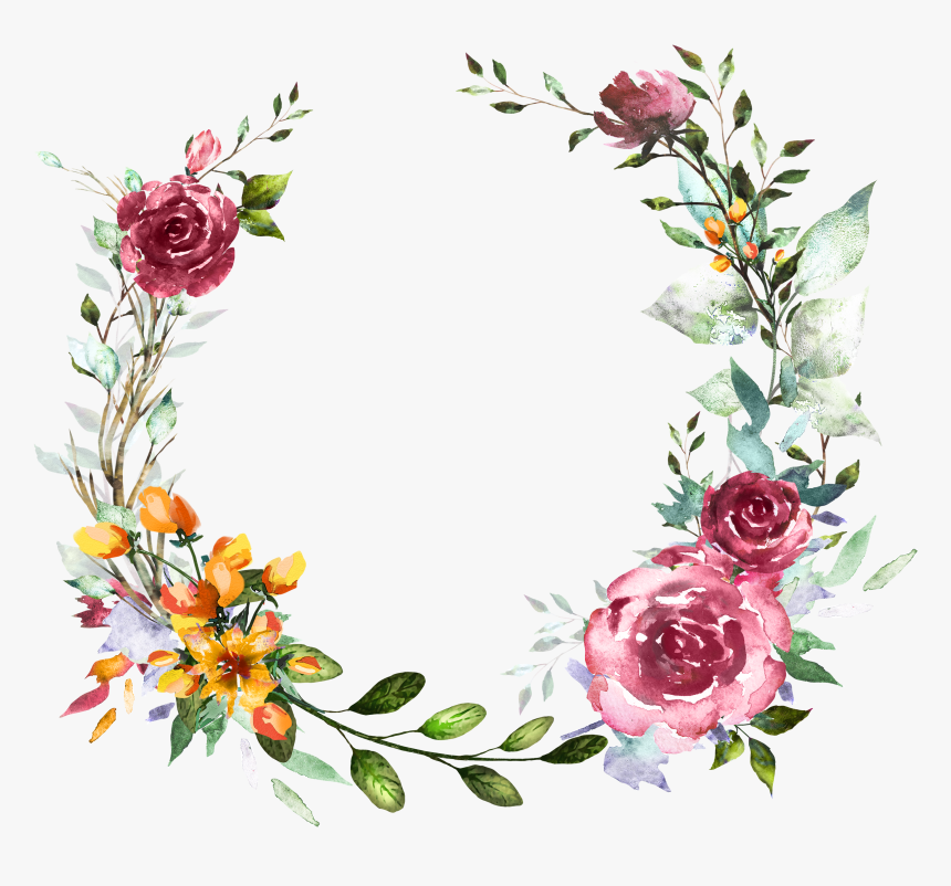 H804 Watercolor Design, Floral Watercolor, Frame Wreath, - Watercolor Wreath Designs Png, Transparent Png, Free Download