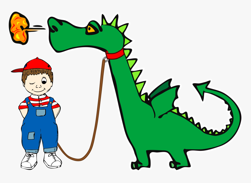 Fire Clipart Dragon - Dragon On A Leash, HD Png Download, Free Download