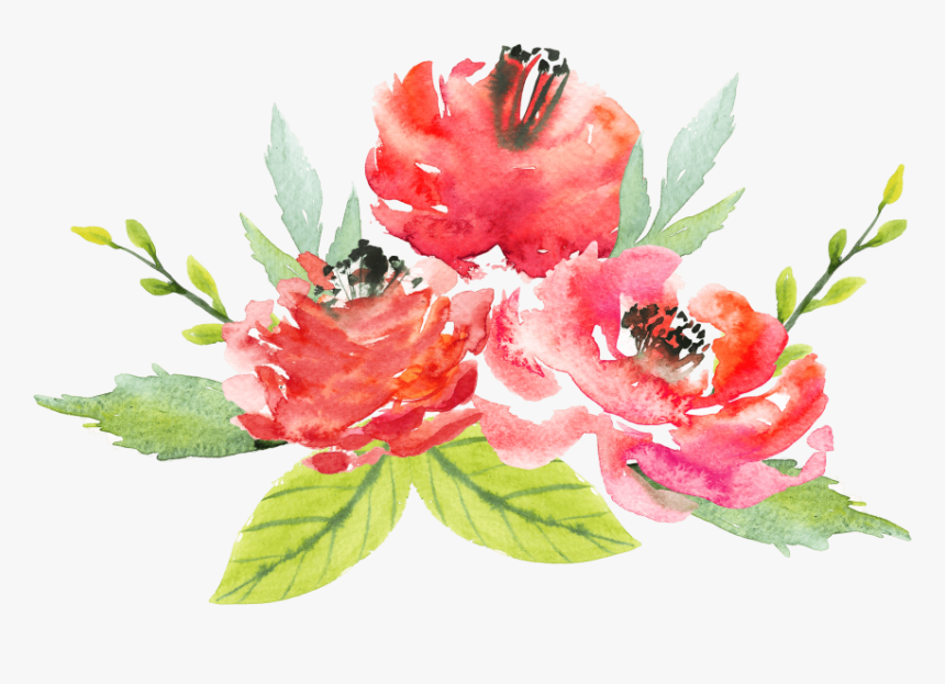 Free Png Download Watercolor Red Flowers Transparent - Watercolor Flower Painting Png, Png Download, Free Download