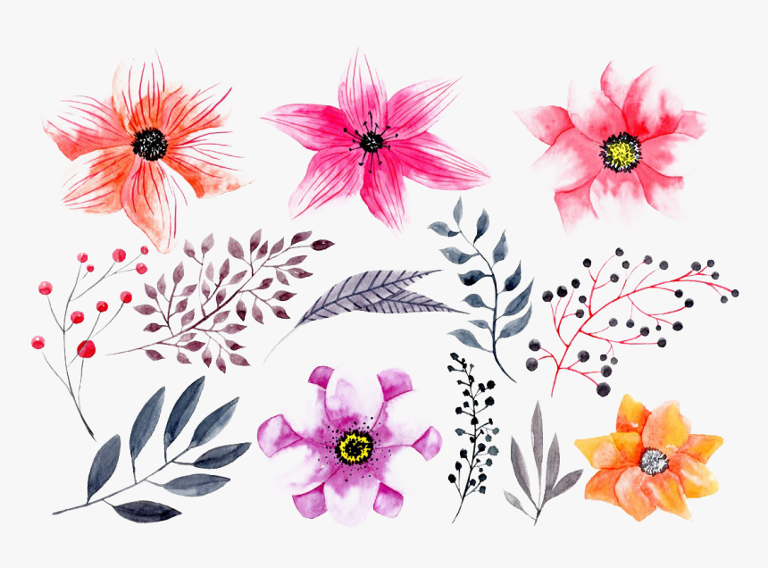 Watercolor Flowers Png Hd Photo - Watercolor Painting, Transparent Png, Free Download