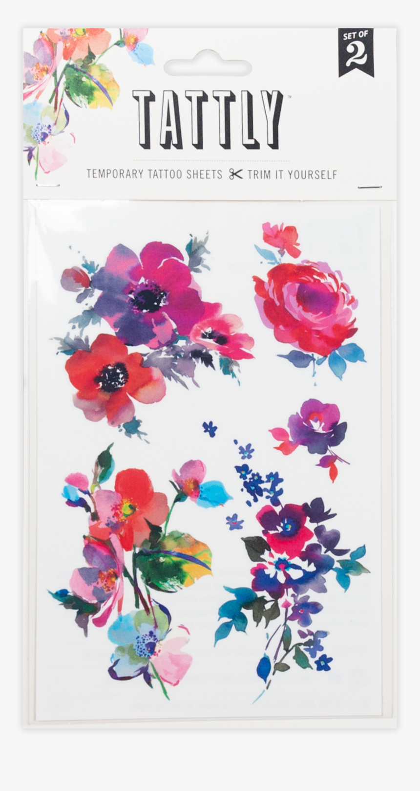 Watercolor Florals Tattly, HD Png Download, Free Download
