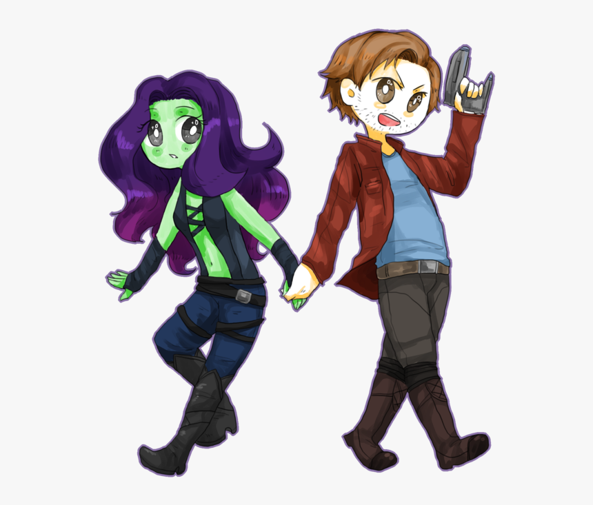 Guardians Of The Galaxy Clipart Nebula - Gamora Star Lord Chibi, HD Png Download, Free Download