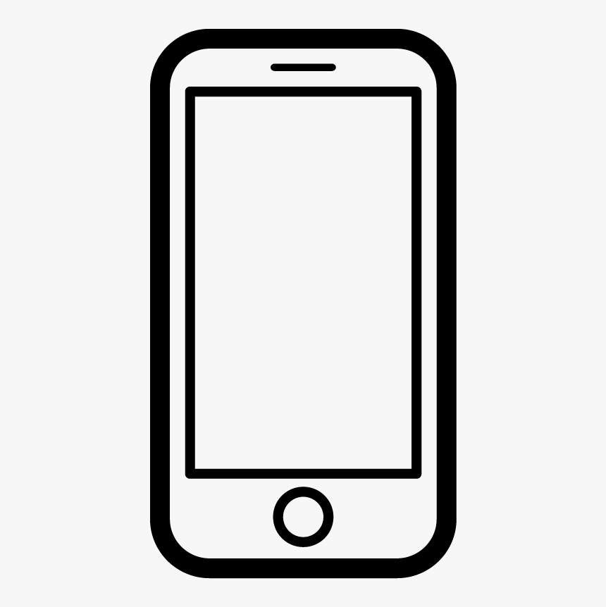 Smartphone Vector Icon - Cellphone Cartoon Black And White, HD Png Download, Free Download